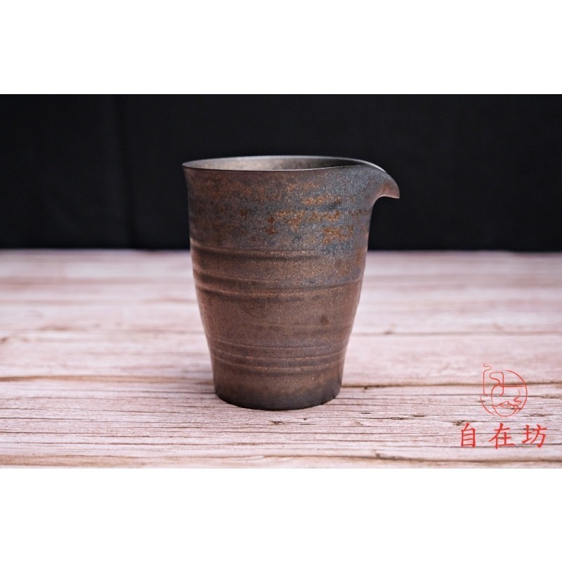 【全館滿599免運】茶海 鎏金茶海 公道杯 鎏金釉文雀茶海─矮180ml / 高210ml 日式鎏金茶海【自在坊茶具】-細節圖2