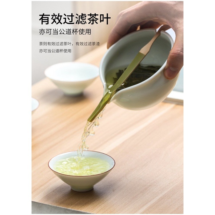 【全館滿599免運】茶海 分茶器 精品景德鎮簡易一抹綠泡茶器 茶海 影青手工分茶器 溫潤如玉【自在坊茶具】-細節圖4