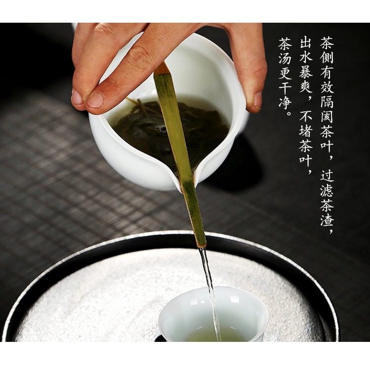 【全館滿599免運】茶海 分茶器 精品景德鎮簡易一抹綠泡茶器 茶海 影青手工分茶器 溫潤如玉【自在坊茶具】-細節圖5