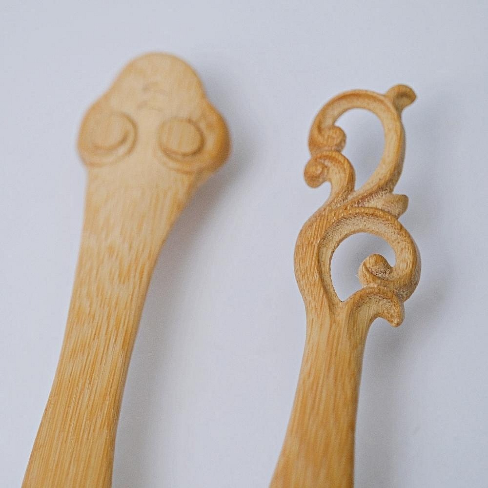 【全館滿599免運】茶鏟 竹制茶鏟 手工精雕竹制茶鏟 茶道配件 茶匙 茶剷 茶藝茶道六君子 竹製茶具【自在坊茶具】-細節圖8