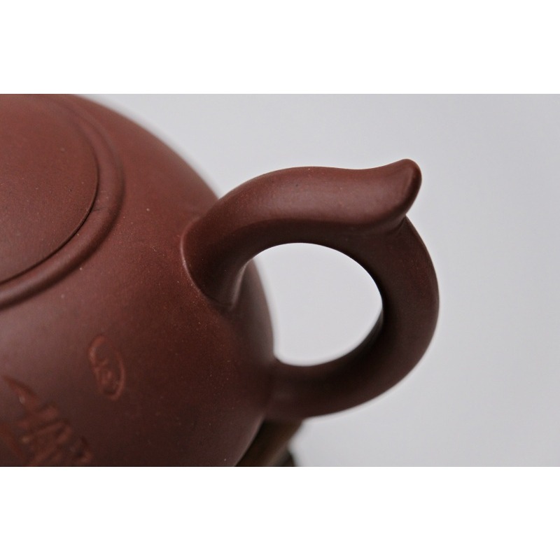 【全館滿599免運】茶壺 手工壺 紫砂壺【紫泥半手工惠風和暢壺 280ml】出湯順暢 三寸不斷 斷水利落【自在坊茶具】-細節圖4