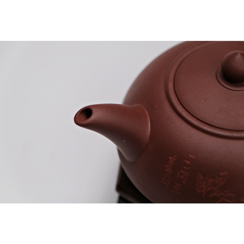 【全館滿599免運】茶壺 手工壺 紫砂壺【紫泥半手工惠風和暢壺 280ml】出湯順暢 三寸不斷 斷水利落【自在坊茶具】-細節圖5