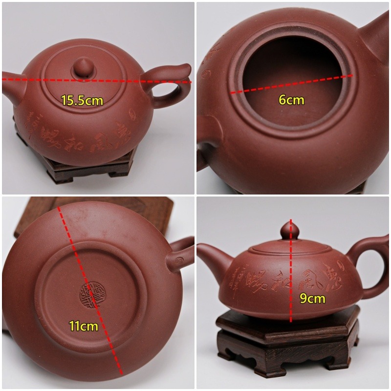 【全館滿599免運】茶壺 手工壺 紫砂壺【紫泥半手工惠風和暢壺 280ml】出湯順暢 三寸不斷 斷水利落【自在坊茶具】-細節圖11