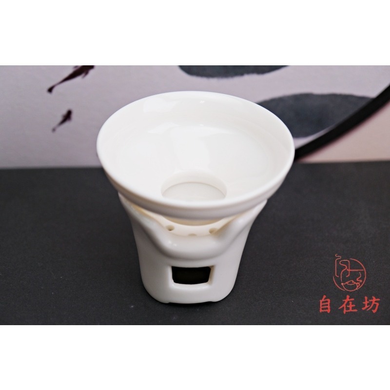【全館滿599免運】茶漏【玉瓷灶爐茶漏】創意茶漏 茶漏 濾茶器 泡茶過濾網 白瓷茶漏 精品茶濾【自在坊茶具】-細節圖2