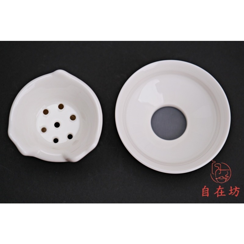 【全館滿599免運】茶漏【玉瓷灶爐茶漏】創意茶漏 茶漏 濾茶器 泡茶過濾網 白瓷茶漏 精品茶濾【自在坊茶具】-細節圖4