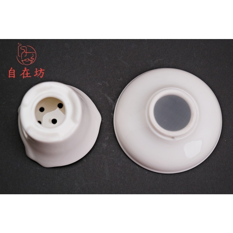 【全館滿599免運】茶漏【玉瓷灶爐茶漏】創意茶漏 茶漏 濾茶器 泡茶過濾網 白瓷茶漏 精品茶濾【自在坊茶具】-細節圖5