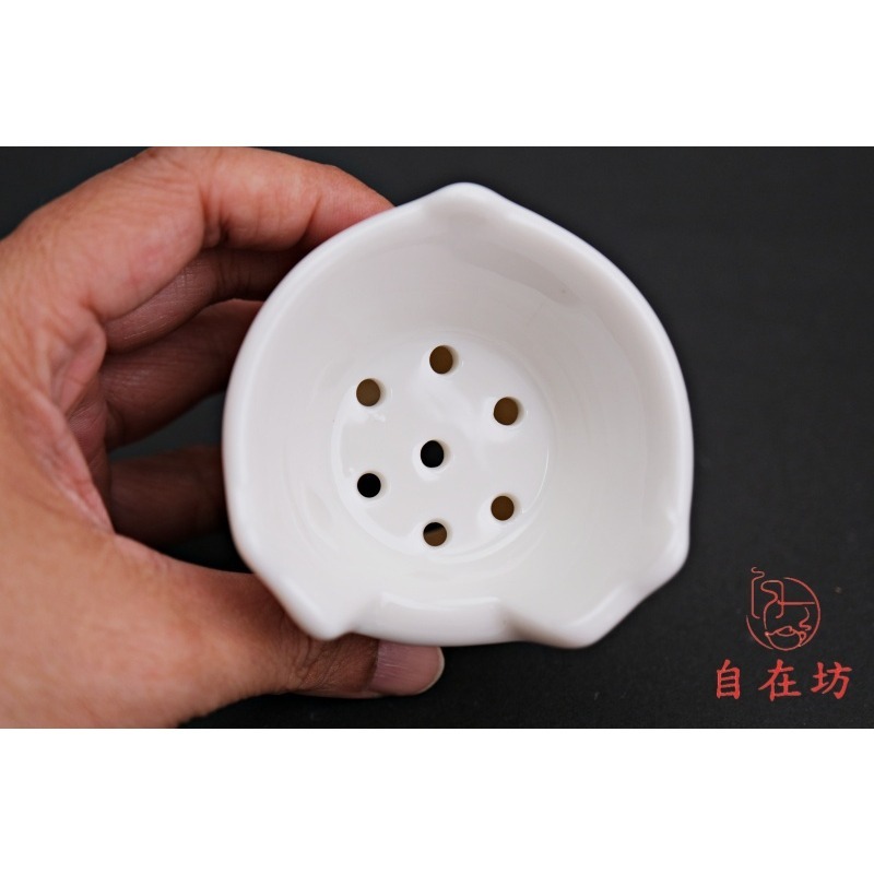 【全館滿599免運】茶漏【玉瓷灶爐茶漏】創意茶漏 茶漏 濾茶器 泡茶過濾網 白瓷茶漏 精品茶濾【自在坊茶具】-細節圖6