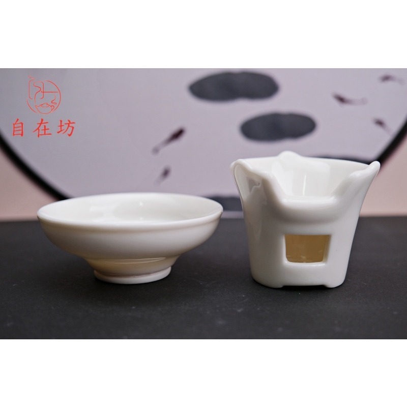 【全館滿599免運】茶漏【玉瓷灶爐茶漏】創意茶漏 茶漏 濾茶器 泡茶過濾網 白瓷茶漏 精品茶濾【自在坊茶具】-細節圖8