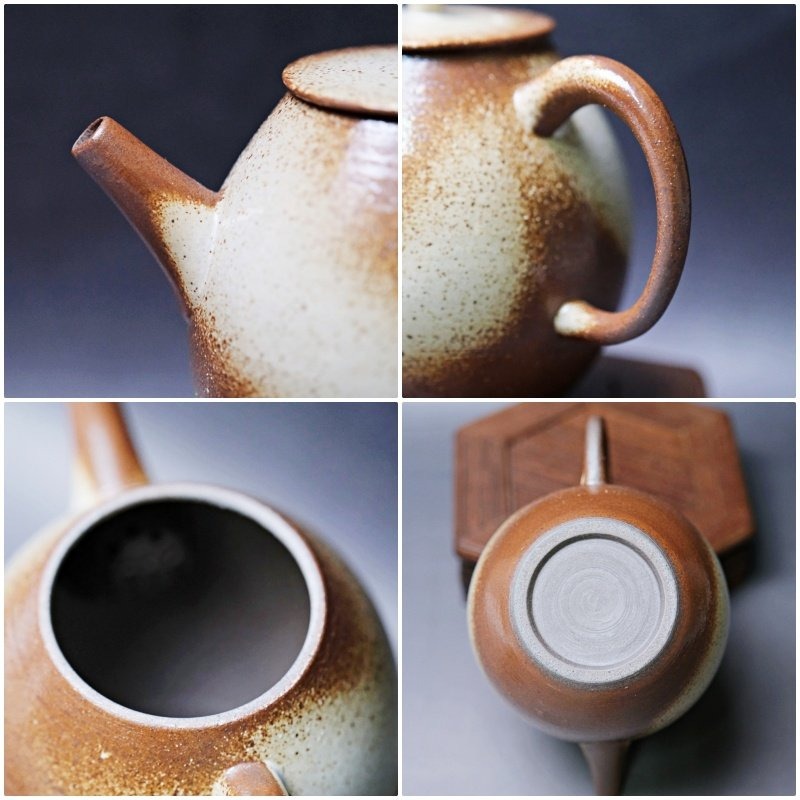 【全館滿599免運】茶壺 柴燒壺 手工茶壺 二次燒柴燒茶壺 柴燒粗陶茶壺 粗陶茶具【自在坊茶具】-細節圖3