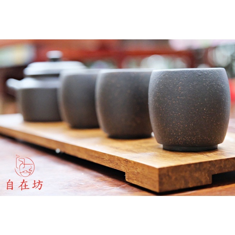 【全館滿599免運】茶杯 品茗杯 成化杯 大紅袍成化杯80ml 黑金砂成化杯80ml 紫砂杯 手工茶杯【自在坊茶具】-細節圖2