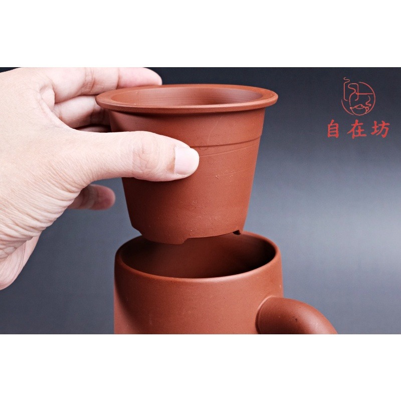 【全館滿599免運】辦公杯 泡茶杯 紫砂辦公杯三件組 360ML 個人茶杯 辦公杯三件組 帶蓋 過濾杯【自在坊茶具】-細節圖5