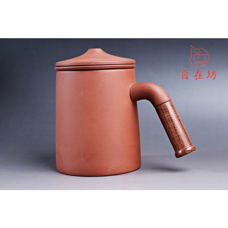 【全館滿599免運】辦公杯 泡茶杯 紫砂辦公杯三件組 360ML 個人茶杯 辦公杯三件組 帶蓋 過濾杯【自在坊茶具】-細節圖6