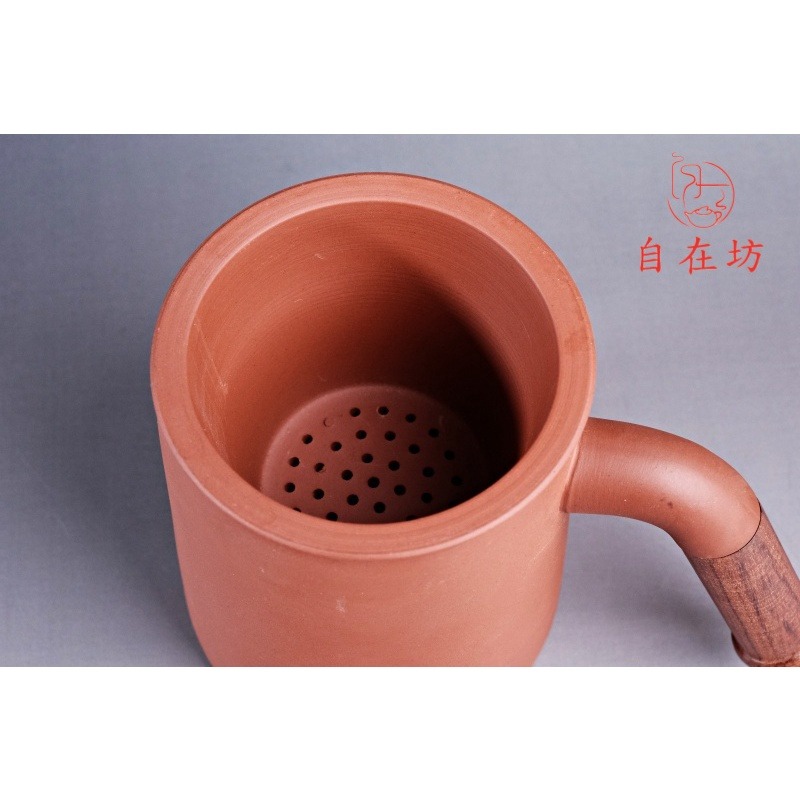 【全館滿599免運】辦公杯 泡茶杯 紫砂辦公杯三件組 360ML 個人茶杯 辦公杯三件組 帶蓋 過濾杯【自在坊茶具】-細節圖7