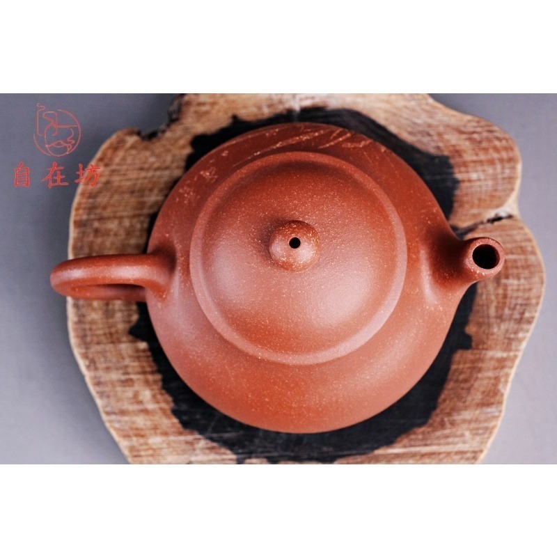 【全館滿599免運】茶壺 手工茶壺【純手工降波泥潘壺】工藝師王芳手作 原礦紫砂 出湯順暢 三寸不斷【自在坊茶具】-細節圖4