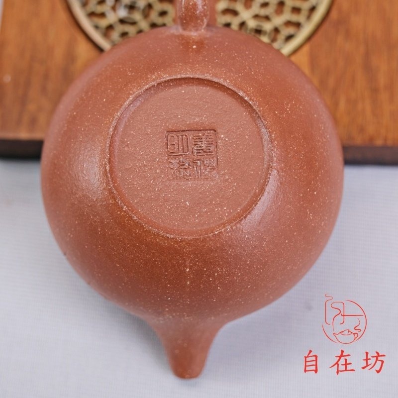 【全館滿599免運】茶壺 手工茶壺【姜禮明手工降坡泥綴只壺─200ml】工藝師姜禮明手作 降坡泥 出湯順暢【自在坊茶具】-細節圖9