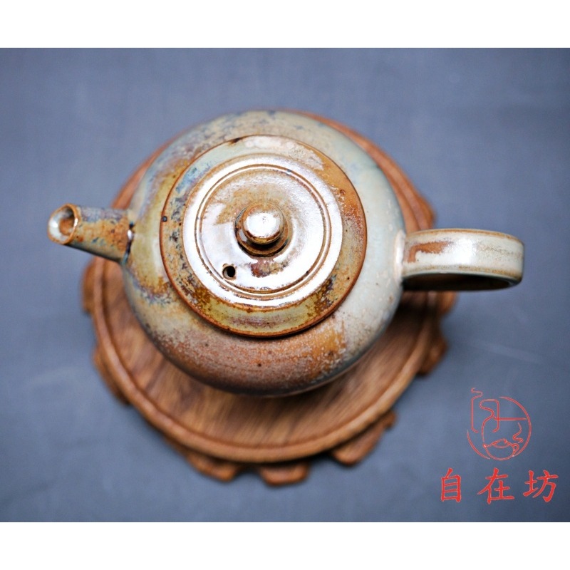 【全館滿599免運】茶壺 手工柴燒茶壺【柴燒壺-11號170ml】孤品一器一拍 柴燒粗陶茶壺 個人壺【自在坊茶具】-細節圖2