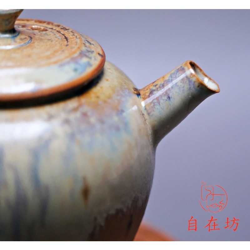【全館滿599免運】茶壺 手工柴燒茶壺【柴燒壺-11號170ml】孤品一器一拍 柴燒粗陶茶壺 個人壺【自在坊茶具】-細節圖3