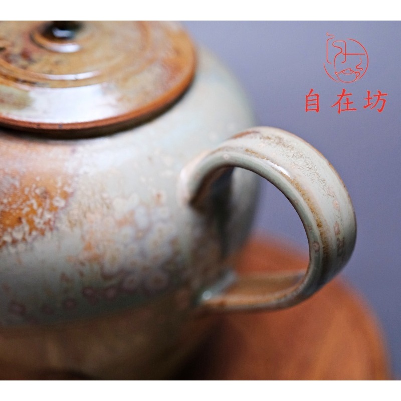 【全館滿599免運】茶壺 手工柴燒茶壺【柴燒壺-11號170ml】孤品一器一拍 柴燒粗陶茶壺 個人壺【自在坊茶具】-細節圖4