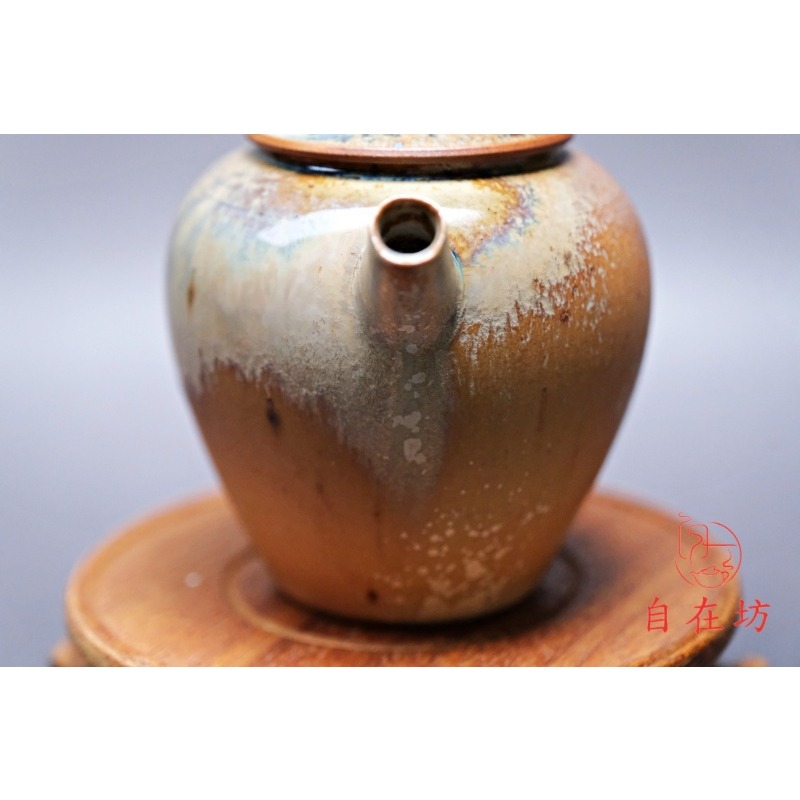 【全館滿599免運】茶壺 手工柴燒茶壺【柴燒壺-11號170ml】孤品一器一拍 柴燒粗陶茶壺 個人壺【自在坊茶具】-細節圖5