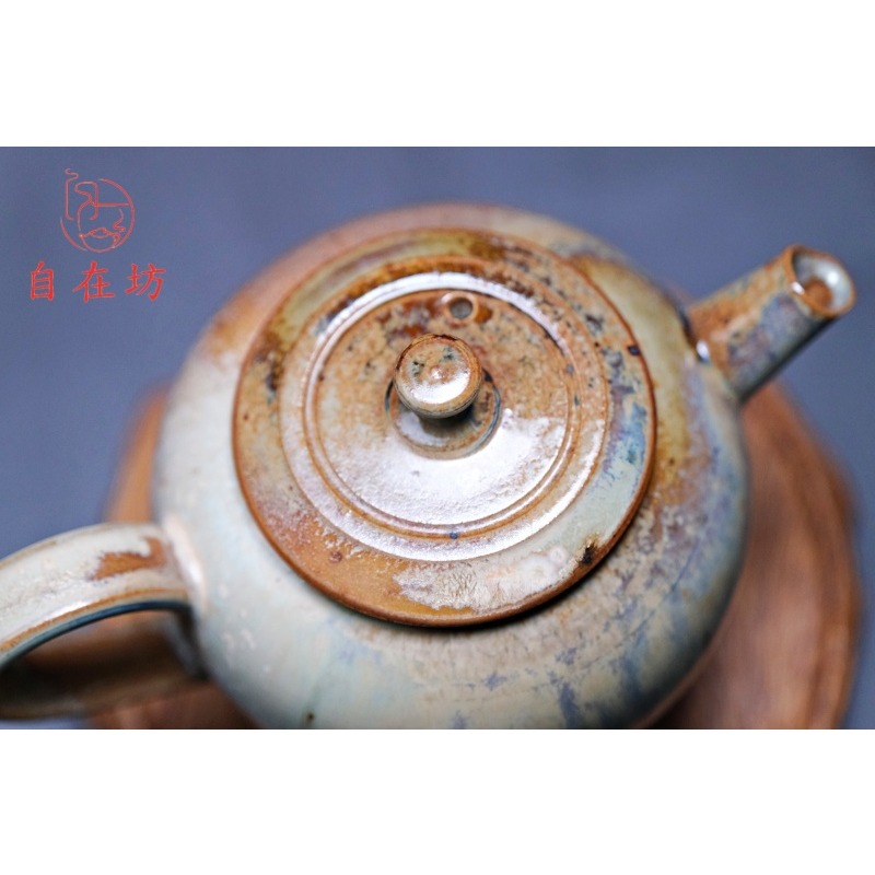 【全館滿599免運】茶壺 手工柴燒茶壺【柴燒壺-11號170ml】孤品一器一拍 柴燒粗陶茶壺 個人壺【自在坊茶具】-細節圖7