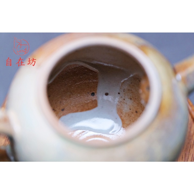 【全館滿599免運】茶壺 手工柴燒茶壺【柴燒壺-11號170ml】孤品一器一拍 柴燒粗陶茶壺 個人壺【自在坊茶具】-細節圖9