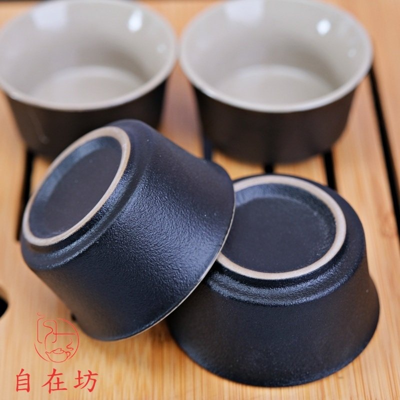 【全館滿599免運】旅行茶具組【黑陶旅行組─西施160ml】 一壺一茶罐四杯一茶夾一茶盤 旅行茶具【自在坊茶具】-細節圖5