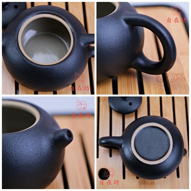 【全館滿599免運】旅行茶具組【黑陶旅行組─西施160ml】 一壺一茶罐四杯一茶夾一茶盤 旅行茶具【自在坊茶具】-細節圖9