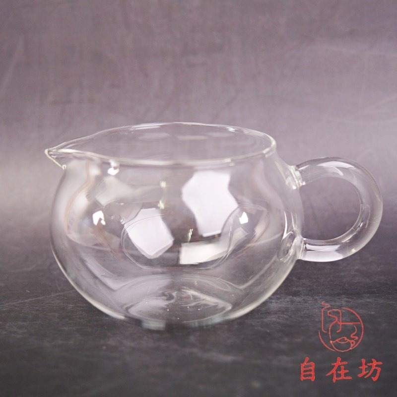 【全館滿599免運】茶海【玻璃蘋果茶海─250ml】公道杯 分茶器 玻璃茶海 造型茶海 玻璃茶具【自在坊茶具】-細節圖8