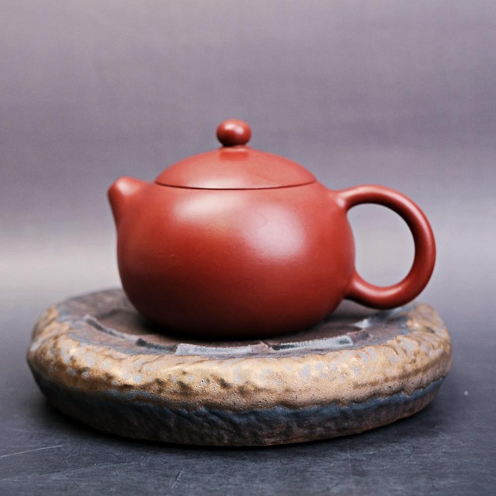【全館滿599免運】壺承 茶具 古早柴燒鎏金壺承 蓮香壺墊 功夫茶具 粗陶仿物茶茶壺 復古簡約乾泡盤台【自在坊茶具】-細節圖2