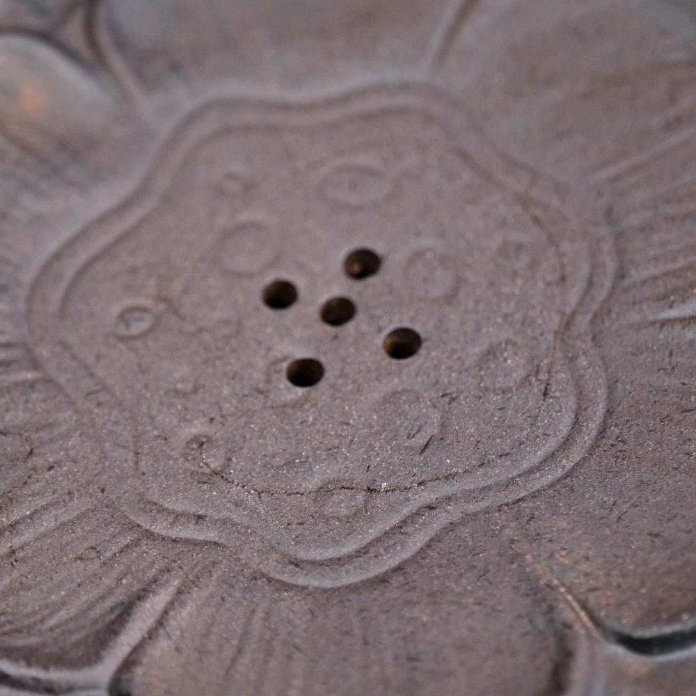 【全館滿599免運】壺承 茶具 古早柴燒鎏金壺承 蓮香壺墊 功夫茶具 粗陶仿物茶茶壺 復古簡約乾泡盤台【自在坊茶具】-細節圖4