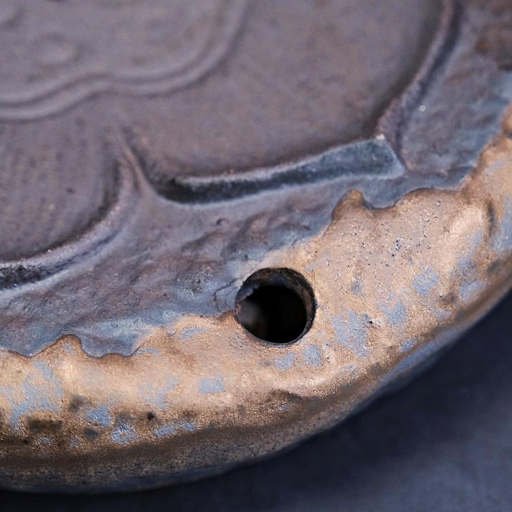 【全館滿599免運】壺承 茶具 古早柴燒鎏金壺承 蓮香壺墊 功夫茶具 粗陶仿物茶茶壺 復古簡約乾泡盤台【自在坊茶具】-細節圖5