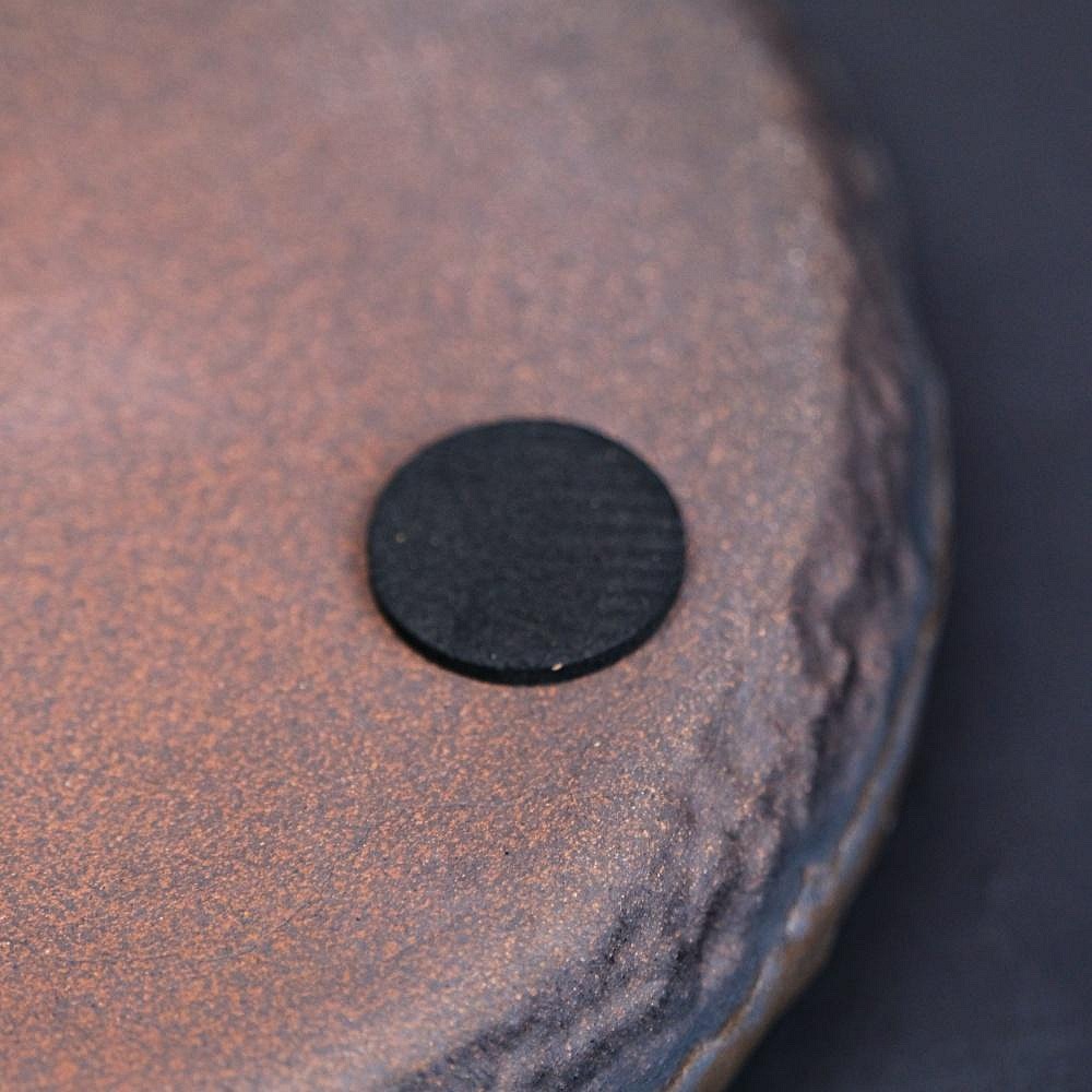 【全館滿599免運】壺承 茶具 古早柴燒鎏金壺承 蓮香壺墊 功夫茶具 粗陶仿物茶茶壺 復古簡約乾泡盤台【自在坊茶具】-細節圖6