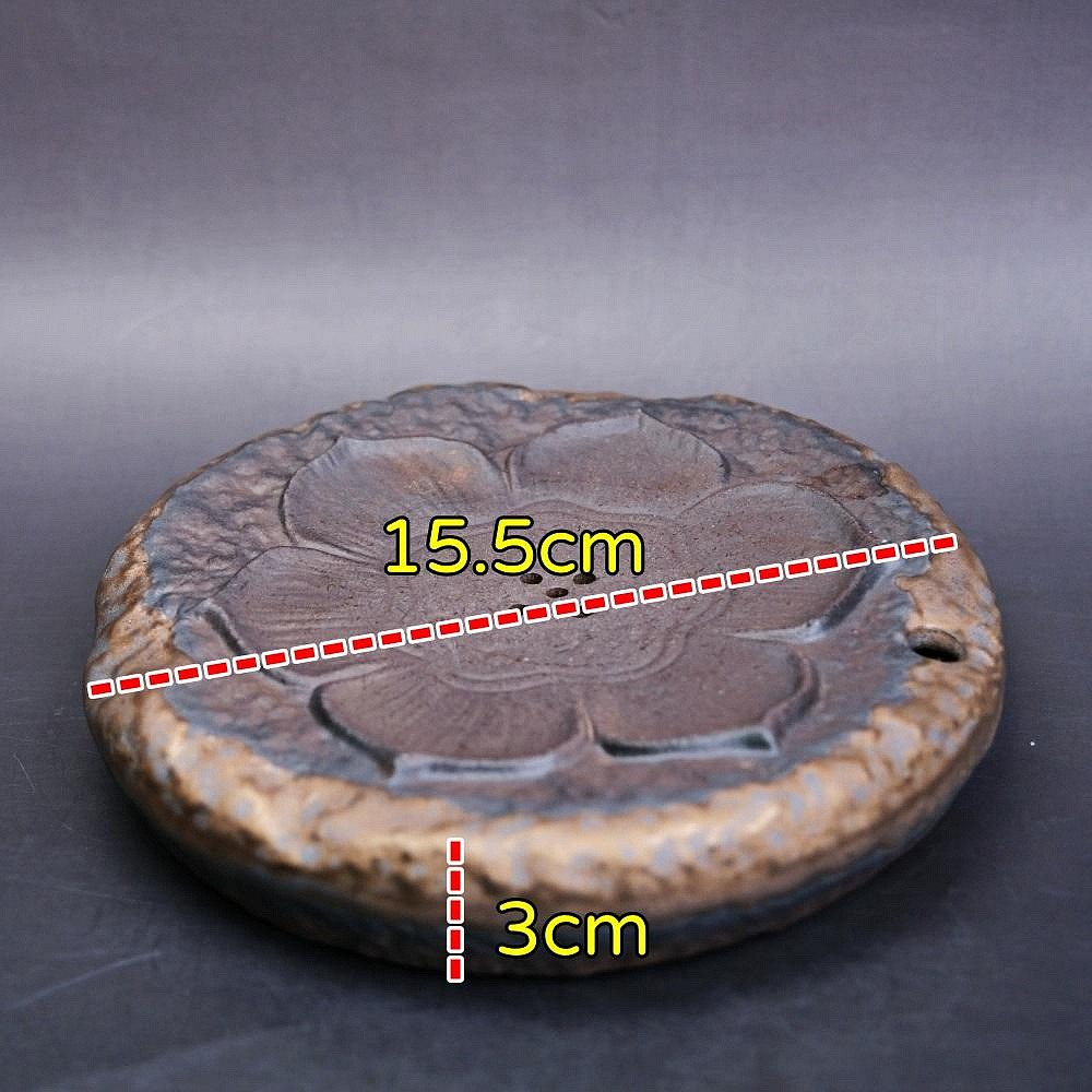 【全館滿599免運】壺承 茶具 古早柴燒鎏金壺承 蓮香壺墊 功夫茶具 粗陶仿物茶茶壺 復古簡約乾泡盤台【自在坊茶具】-細節圖7