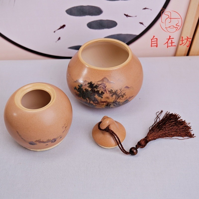 【全館滿599免運】醒茶罐【雙層葫蘆茶葉罐】紫砂茶葉罐 茶葉罐 茶葉收納 葫蘆茶葉罐 密封罐【自在坊茶具】-細節圖4