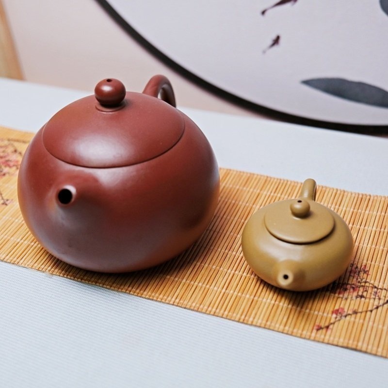 【全館滿599免運】迷你小紫砂壺 創意宜興指尖壺 小號袖珍茶壺 茶玩精品 茶寵擺件 可養壺【自在坊茶具】-細節圖4