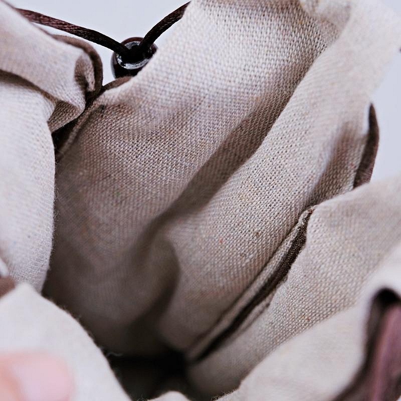 【自在坊茶具】茶具 快客杯加厚款麻布保護布袋 抽繩棉布壺套 日式外出茶具提袋 壺套 棉布杯套 旅行茶具 收納布包-細節圖5