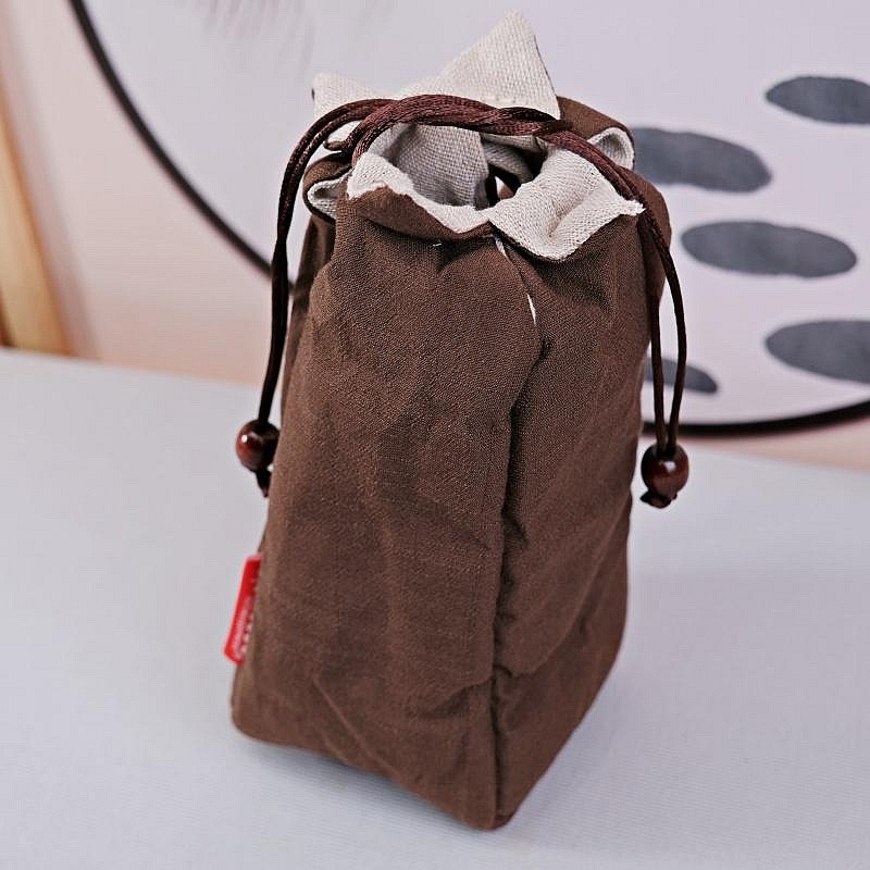 【自在坊茶具】茶具 快客杯加厚款麻布保護布袋 抽繩棉布壺套 日式外出茶具提袋 壺套 棉布杯套 旅行茶具 收納布包-規格圖11