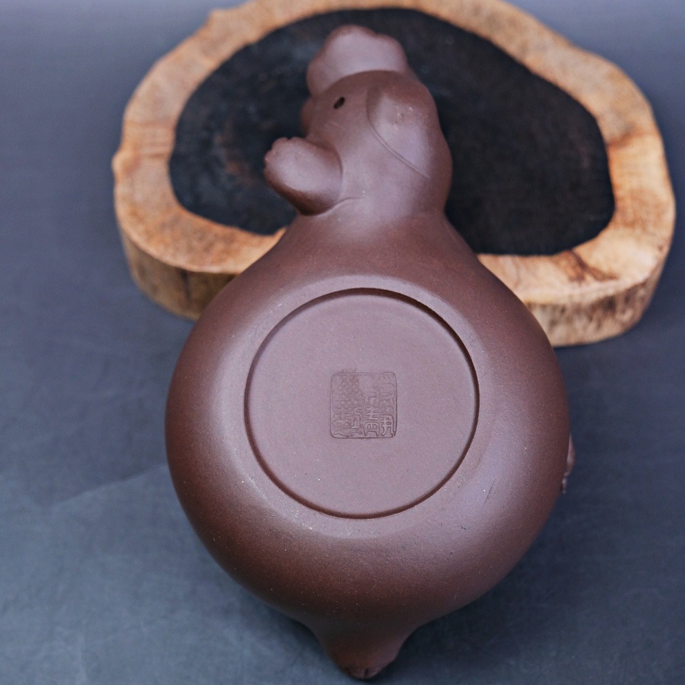 【全館滿599免運】茶壺 手工壺 紫砂壺【蔣靜明老紫泥五子登科─250ml】工藝師紫砂壺 原礦老紫泥【自在坊茶具】-細節圖11
