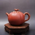 【全館滿599免運】茶壺 手工壺 紫砂壺【蔣靜明清水泥柿子仿生壼─150ml】工藝師紫砂壺 原礦老紫泥【自在坊茶具】-規格圖11