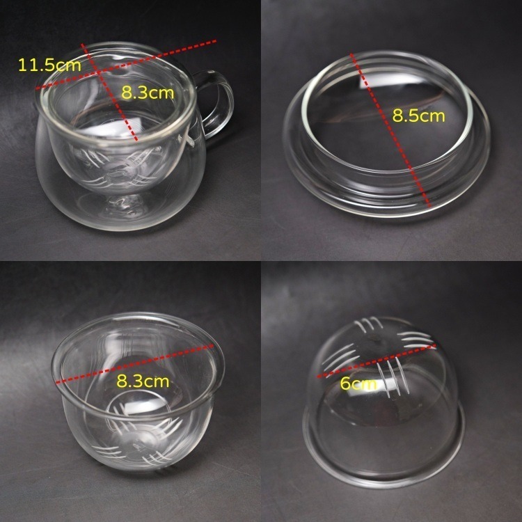 【全館滿599免運】玻璃蘑菇杯 350ml 濾心 杯子 蓋子 泡茶杯 玻璃水杯 耐熱玻璃水杯 咖啡杯 馬克杯-細節圖11
