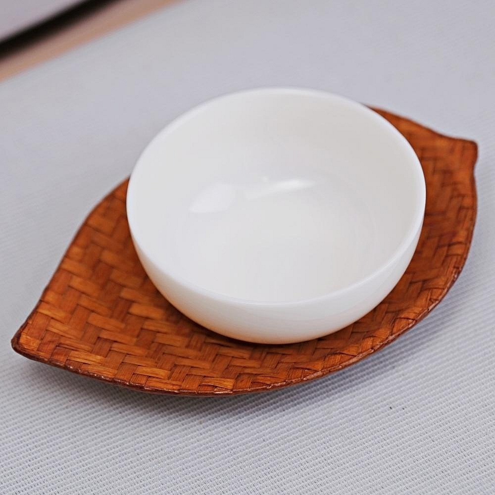 【全館滿599免運】藤編花瓣杯墊 漆編席樹葉杯墊 漆印編樹葉杯墊 杯墊 藤編杯墊 防燙杯墊 隔熱杯墊【自在坊茶具】-細節圖5