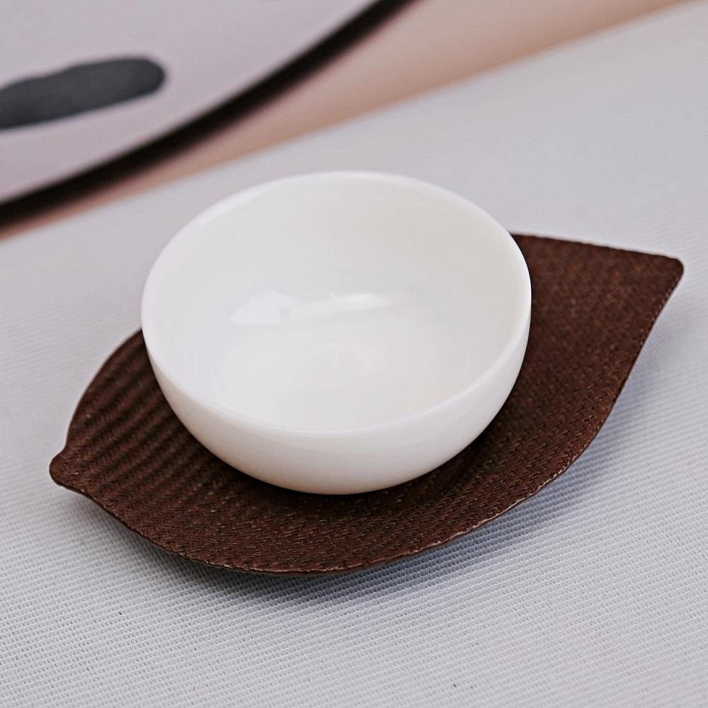 【全館滿599免運】藤編花瓣杯墊 漆編席樹葉杯墊 漆印編樹葉杯墊 杯墊 藤編杯墊 防燙杯墊 隔熱杯墊【自在坊茶具】-細節圖6