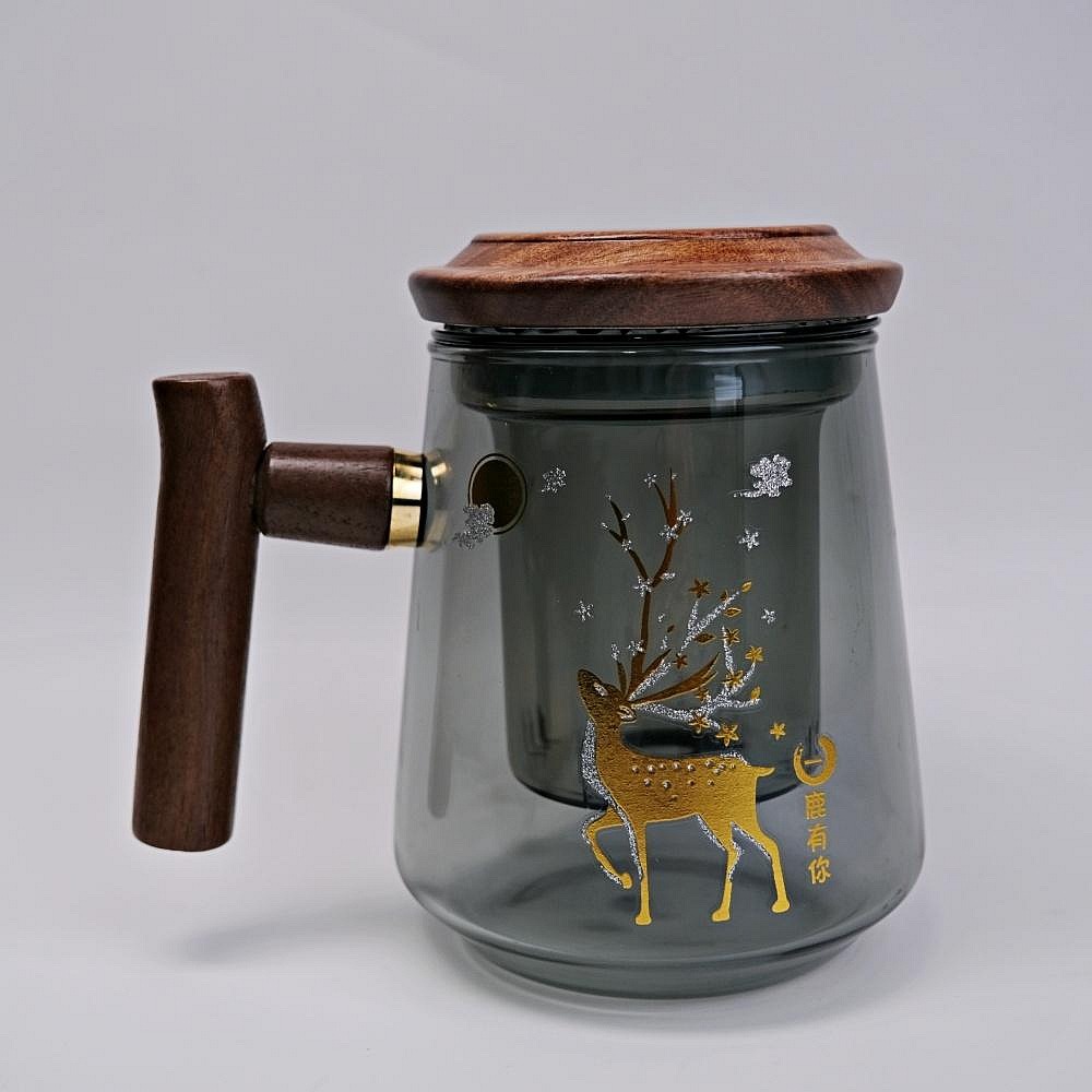 【全館滿599免運】一鹿有你辦公杯─520ml 玻璃泡茶壼 木柄手把 辦公杯 泡茶杯 附茶水分離器 大容量【自在坊茶具】-規格圖11