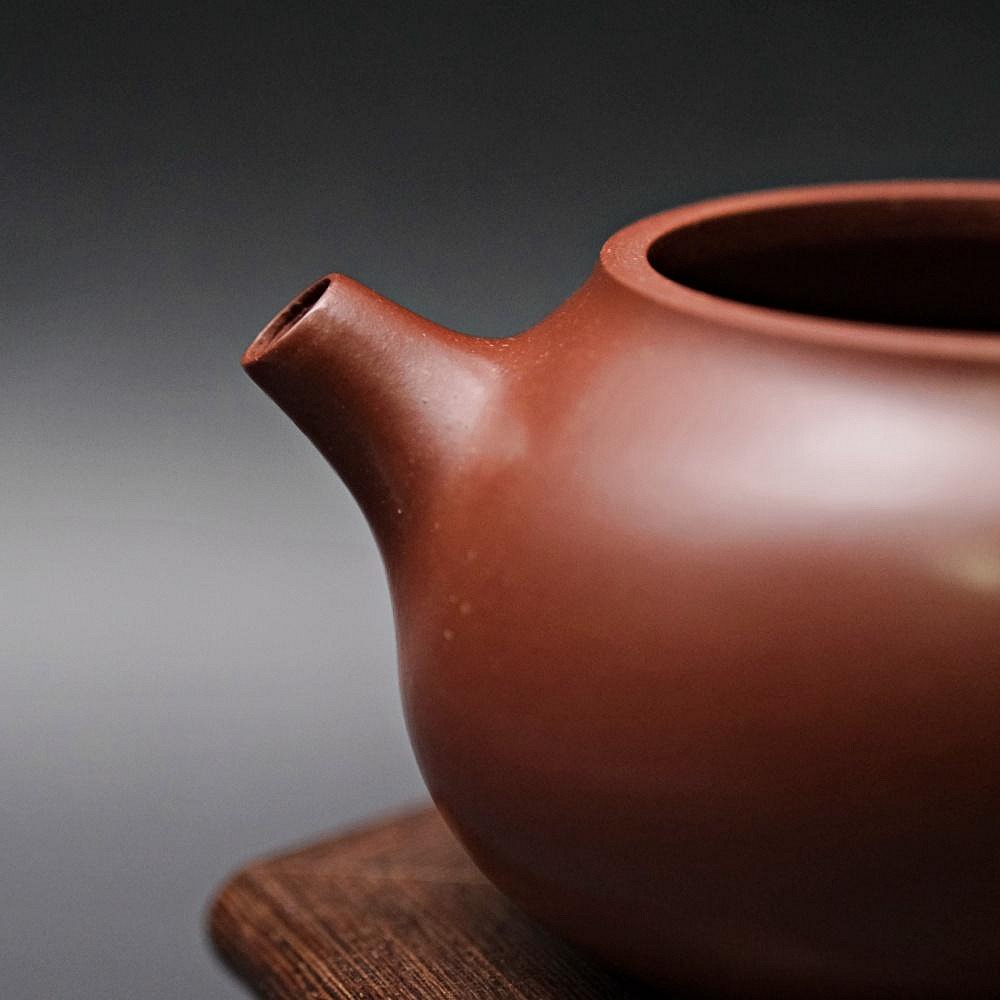 【全館滿599免運】陳紅大紅袍柿圓壼─140ml 茶壼 紫砂壼 工藝師手作 手工茶壼 宜興紫砂壺 附收藏證書【自在坊茶具-細節圖4