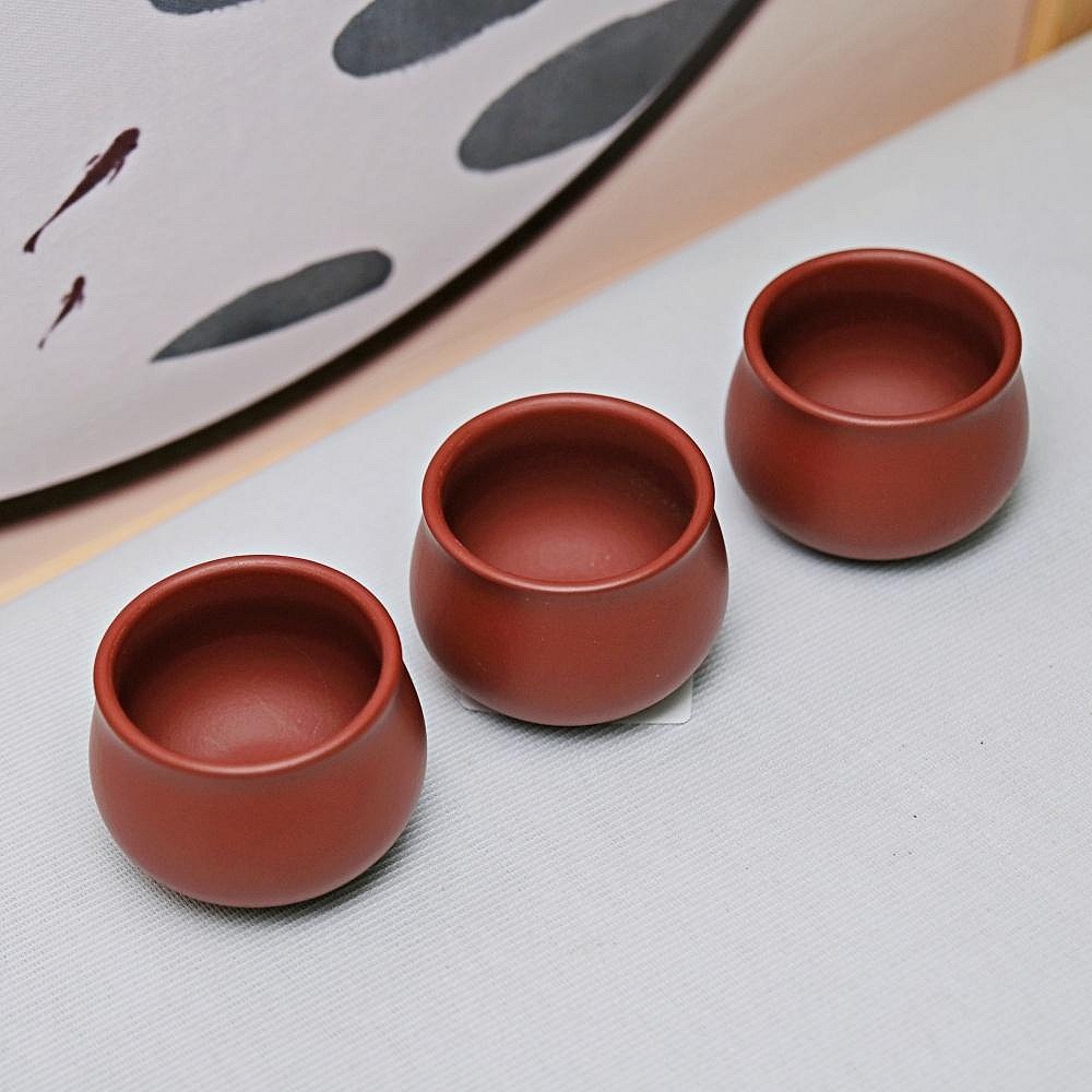 【自在坊茶具】茶杯 紫砂杯 【大紅袍 / 紫朱泥小口杯─50ml】手工杯 品茗杯 小口杯【全館滿599免運】-細節圖2