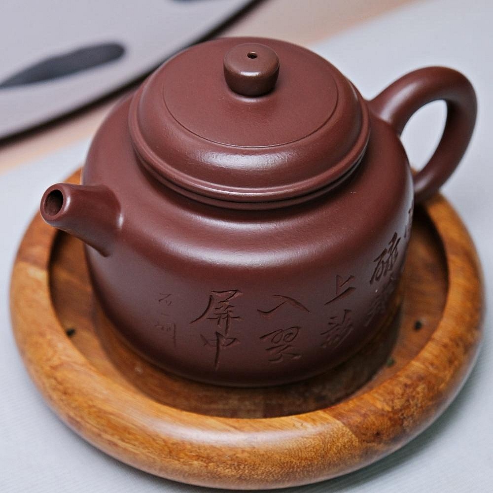 【自在坊茶具】茶壼 西施壼 紫砂壼【邵美華紫朱泥德中壼-300ml】工藝師手作 出湯順暢【全館滿599免運】-細節圖2