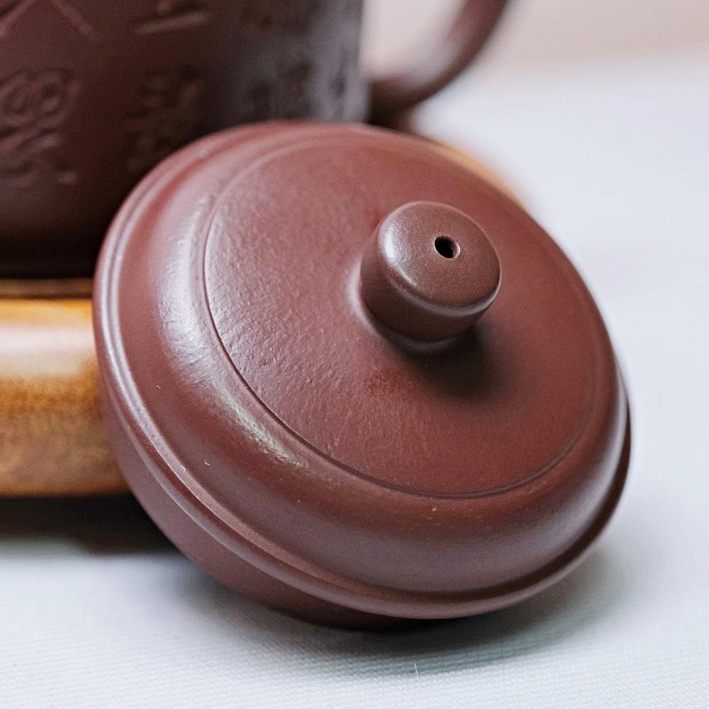 【自在坊茶具】茶壼 西施壼 紫砂壼【邵美華紫朱泥德中壼-300ml】工藝師手作 出湯順暢【全館滿599免運】-細節圖4