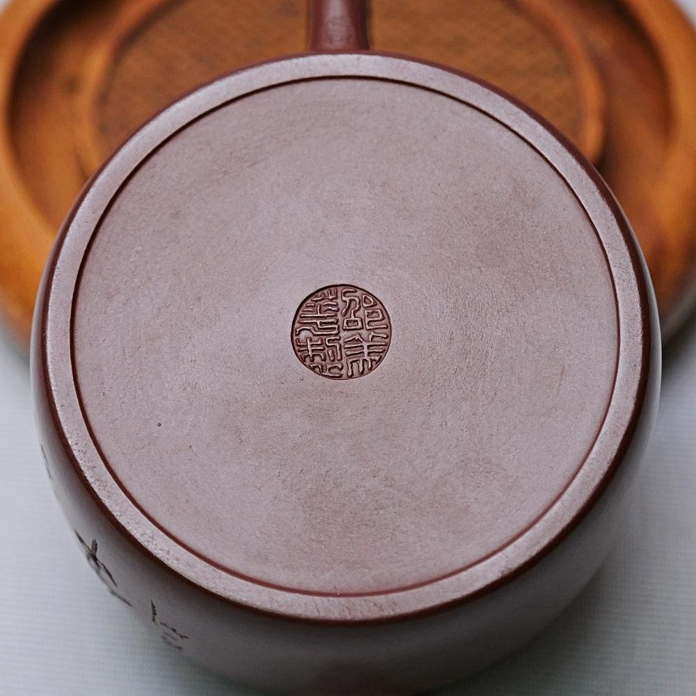 【自在坊茶具】茶壼 西施壼 紫砂壼【邵美華紫朱泥德中壼-300ml】工藝師手作 出湯順暢【全館滿599免運】-細節圖10