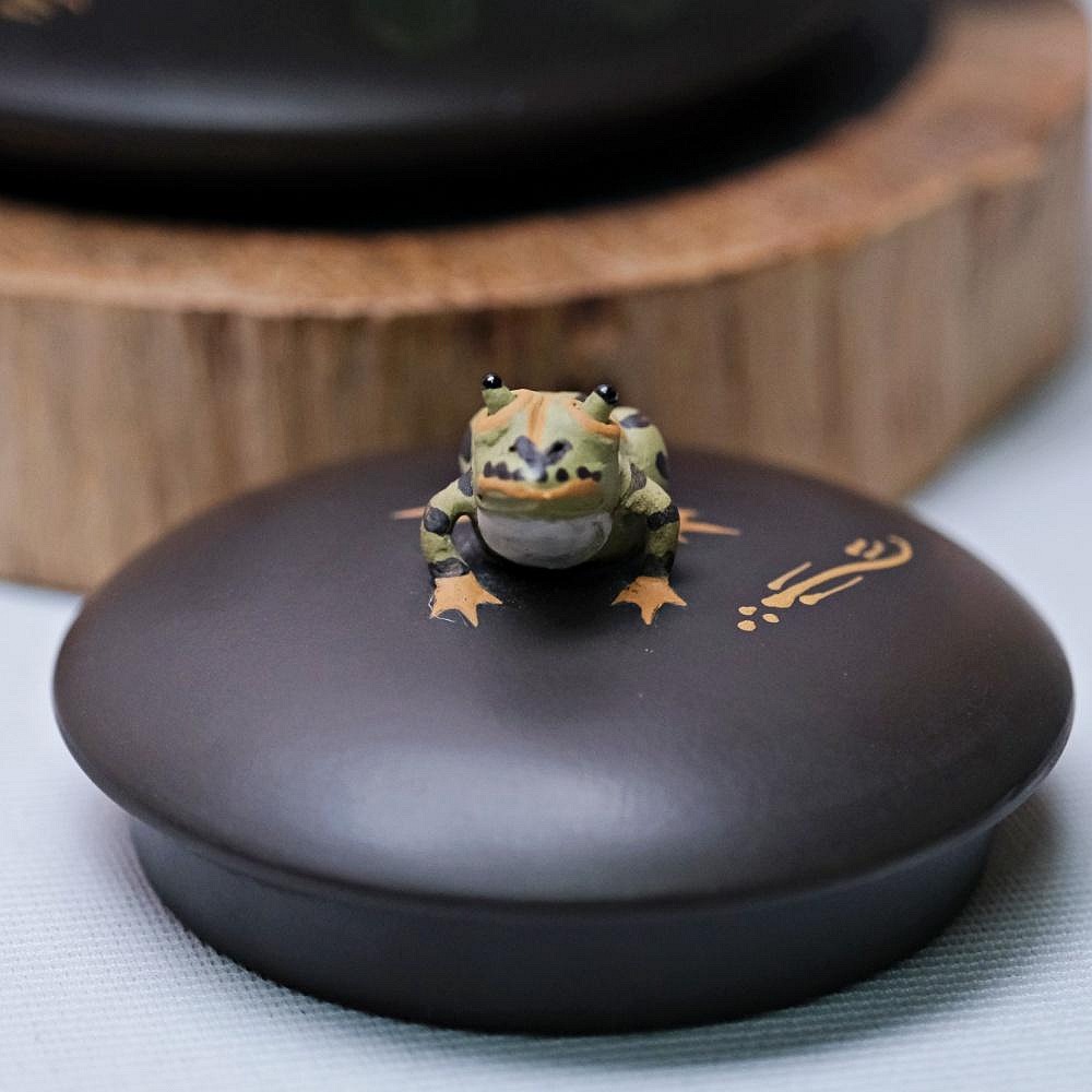 【自在坊茶具】茶壼 西施壼 紫砂壼【邵美華黑朱泥青娃蓮子-260ml】工藝師手作 出湯順暢【全館滿599免運】-細節圖5