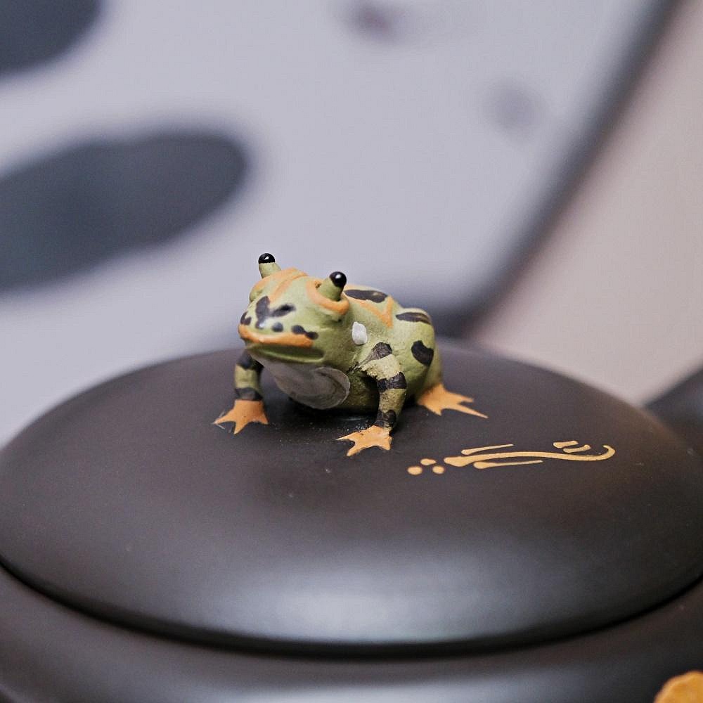 【自在坊茶具】茶壼 西施壼 紫砂壼【邵美華黑朱泥青娃蓮子-260ml】工藝師手作 出湯順暢【全館滿599免運】-細節圖11